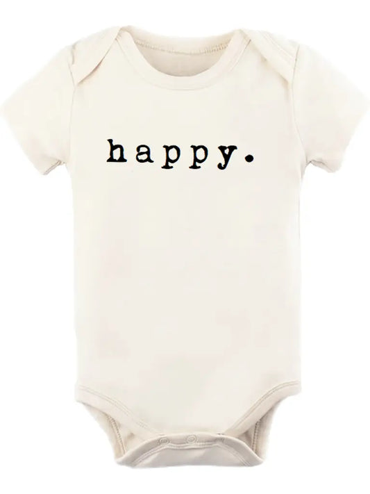 Happy Organic Cotton Baby Bodysuit | Short Sleeve
