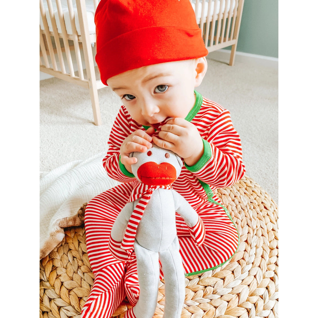 Organic Holiday Monkey Stuffed Animal Toy